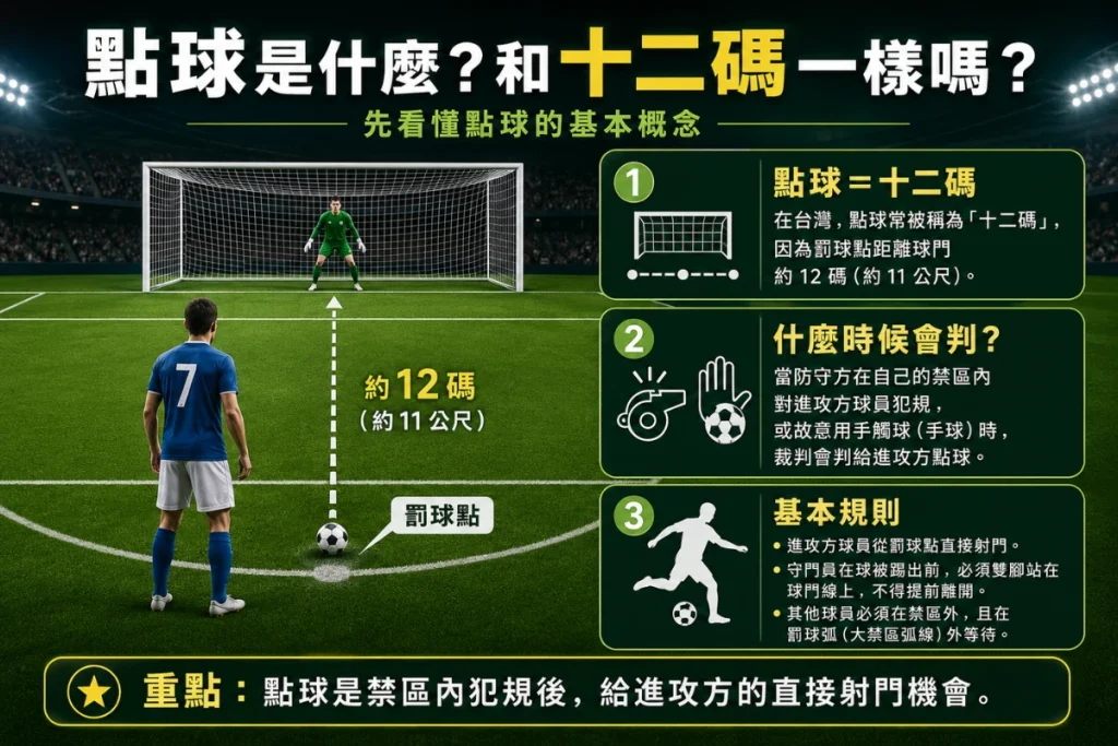 足球點球意思圖解:十二碼罰球位置與基本規則