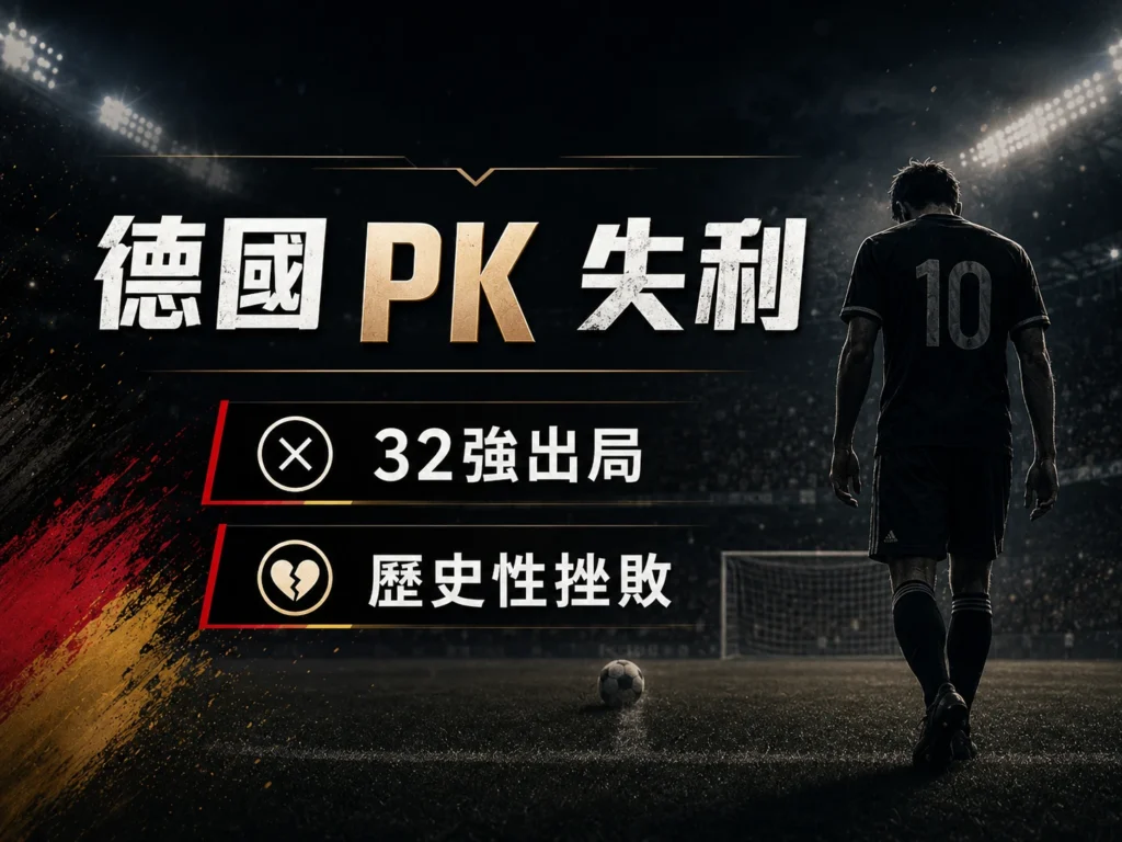 德國PK失利，32強出局並吞下歷史性挫敗。