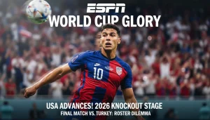 美國隊在2026年FIFA世界盃分組賽中的比賽場景