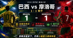 巴西 vs 摩洛哥賽後分析，整理 1 比 1 平局、維尼修斯追平與 C 組形勢變化。