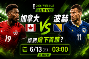 加拿大 vs 波赫預測 世界盃 B 組