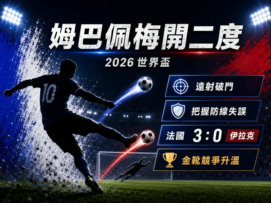姆巴佩對伊拉克梅開二度，幫助法國 3 比 0 取勝。