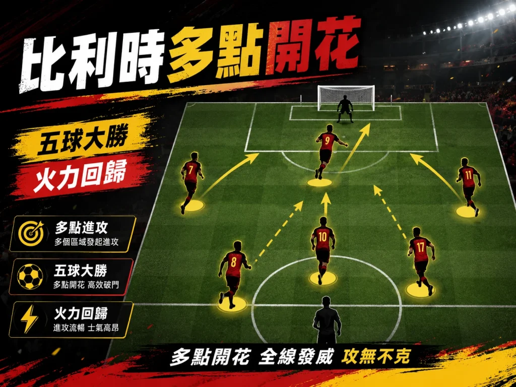 比利時多點開花，進攻火力全面回歸，以五球大勝紐西蘭。