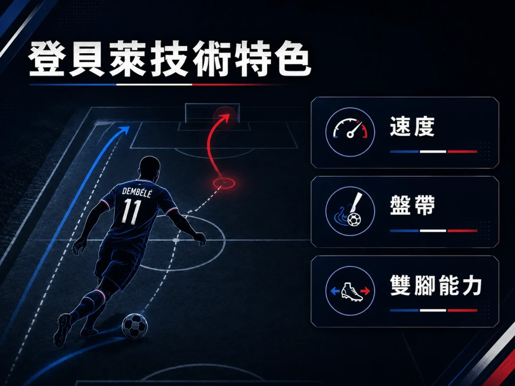 登貝萊技術特色分析，速度、盤帶與雙腳能力是主要優勢。