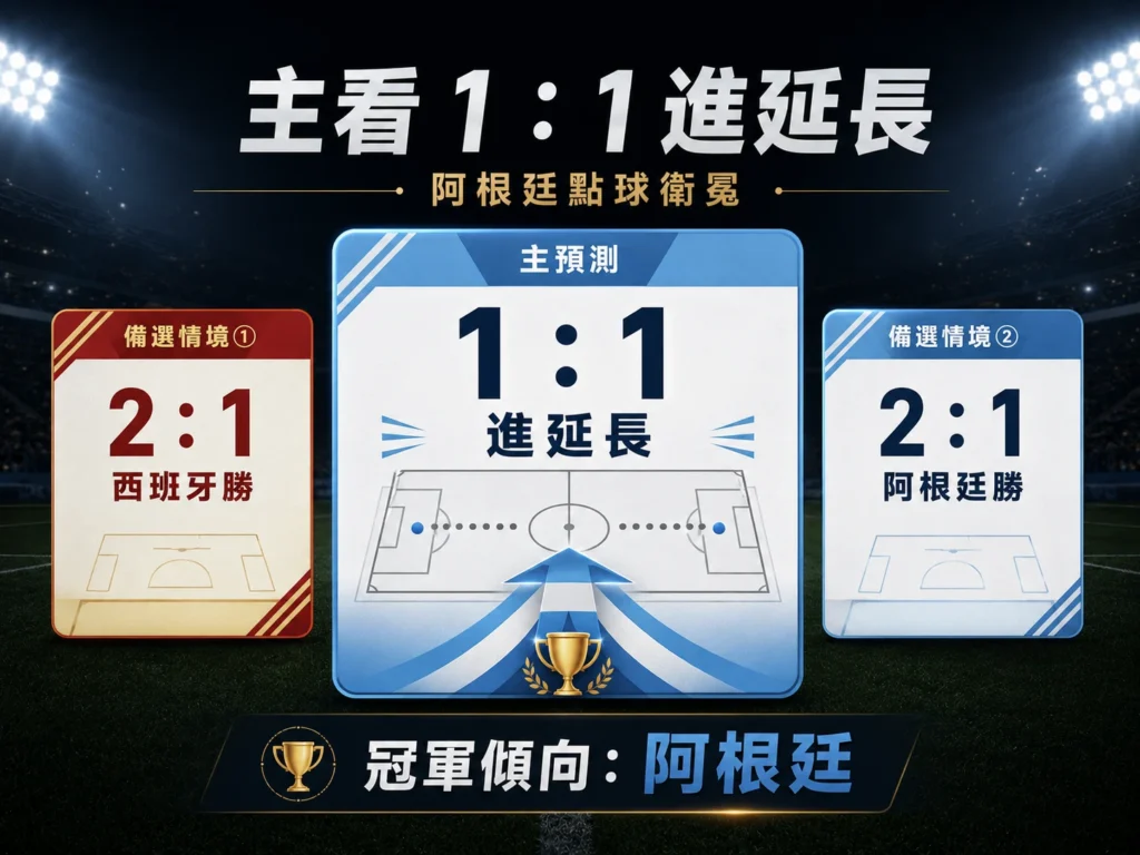 阿根廷對西班牙決賽比分預測,主看1比1進延長並偏向阿根廷衛冕。