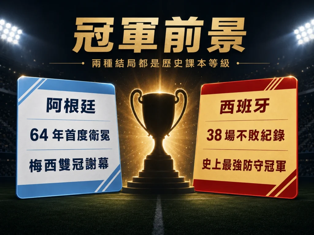阿根廷與西班牙決賽冠軍前景整理,兩種結局都具有歷史意義。