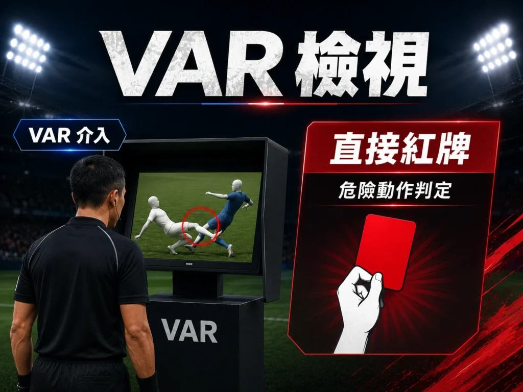 VAR 檢視巴洛貢犯規後判定直接紅牌,危險動作成為判罰依據。