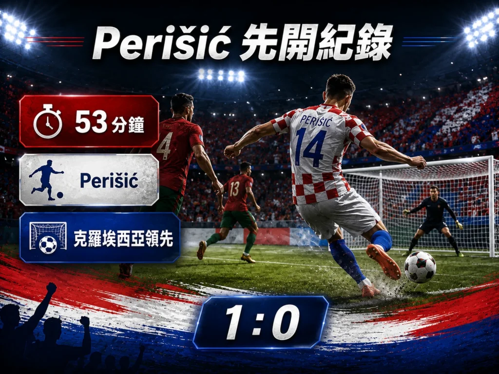 Perišić 先開紀錄，克羅埃西亞一度 1：0 領先葡萄牙。
