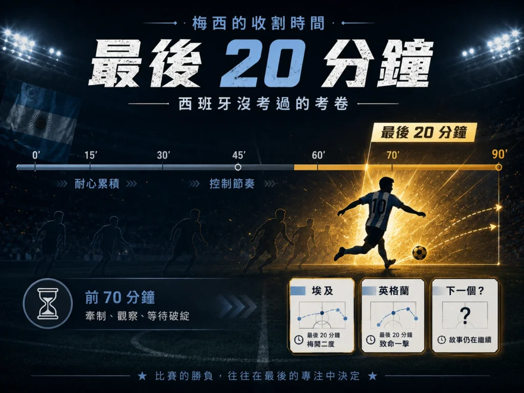 梅西世界盃決賽最後20分鐘分析,關鍵收割時間可能決定比賽走向。