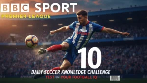 BBC Sport 足球每日挑戰測驗介面示意圖